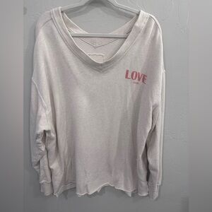 Aerie Cream V-Neck light weight sweatshirt XL